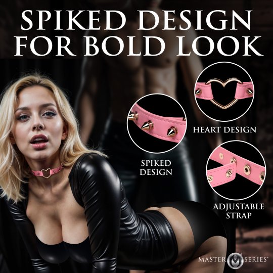 Spiked Heart Choker - Pink Code: AH523-Pink