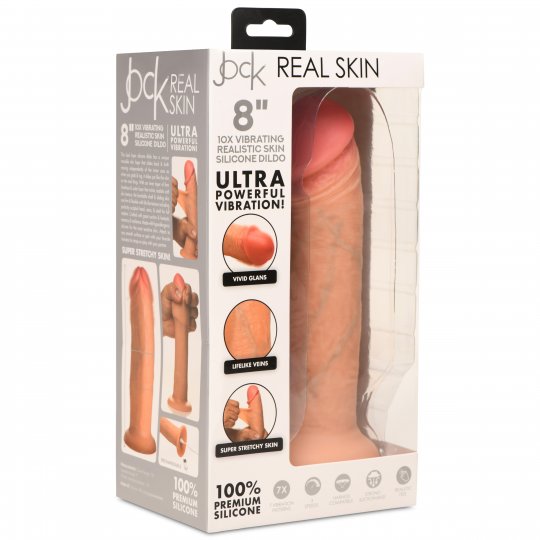 10X Real Skin 8 inch Vibrating Dildo Code: CN-09-0947-10