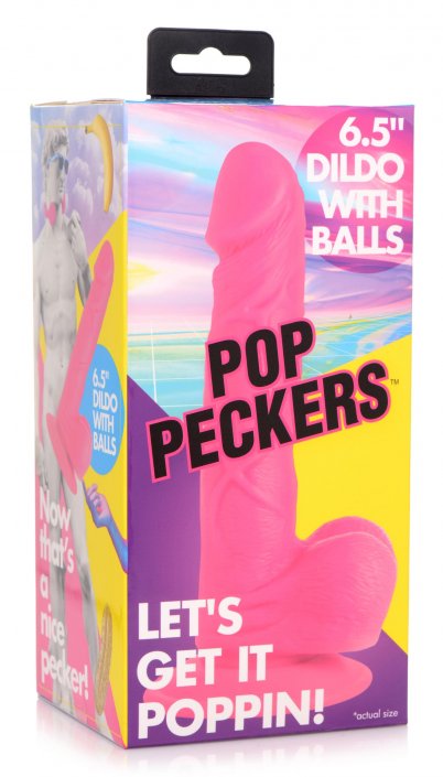6.5 Inch Dildo with Balls - Pink Code: AG766-Pink