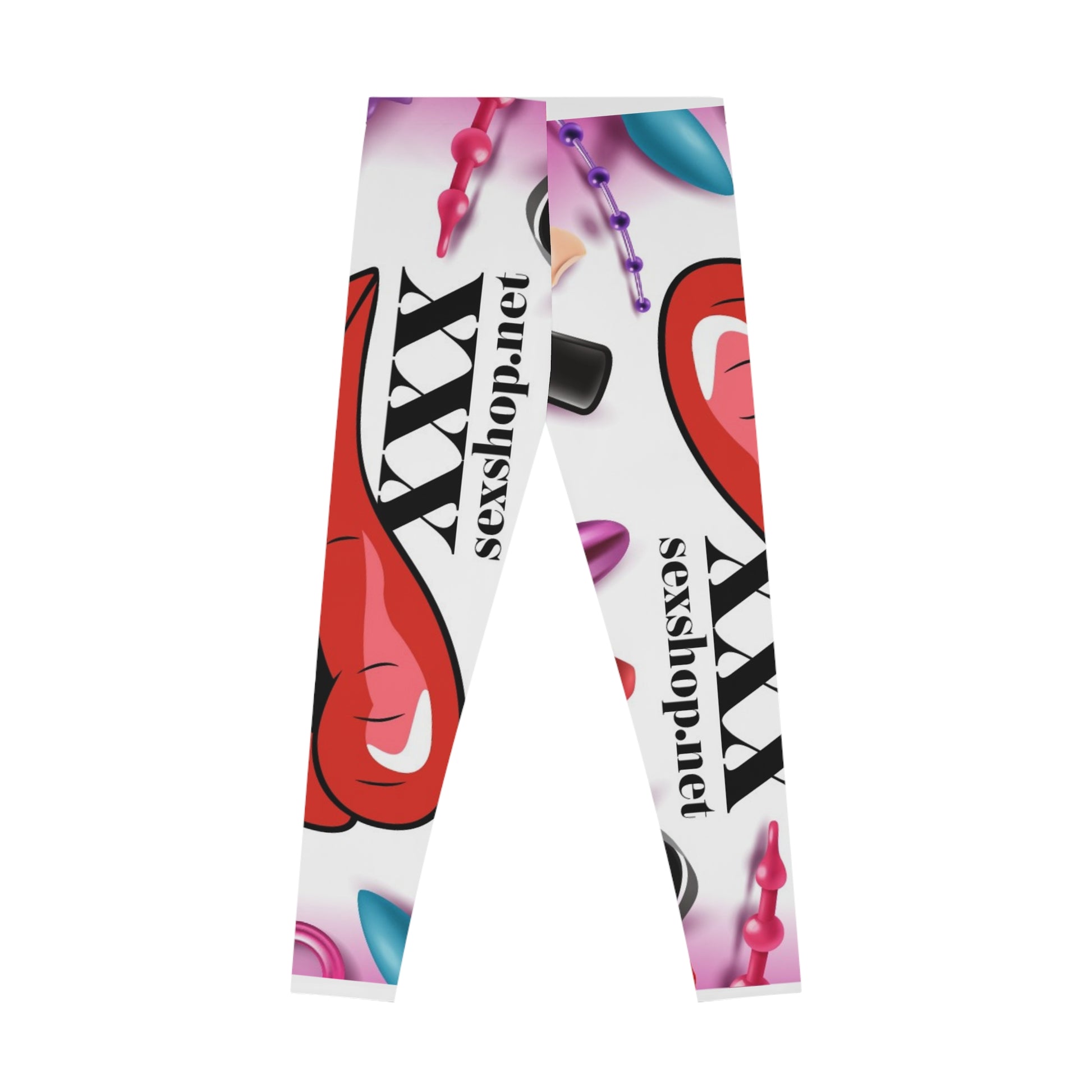 Trendy Graphic Leggings with Bold Lips & XXX Design