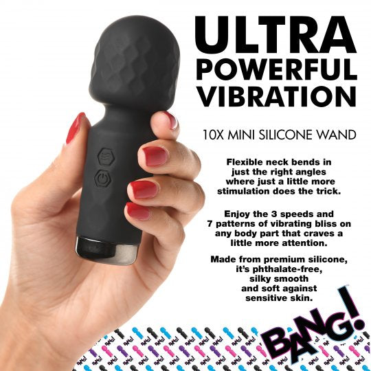 10X Mini Silicone Wand - Black Code: AH205