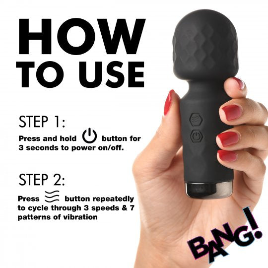 10X Mini Silicone Wand - Black Code: AH205