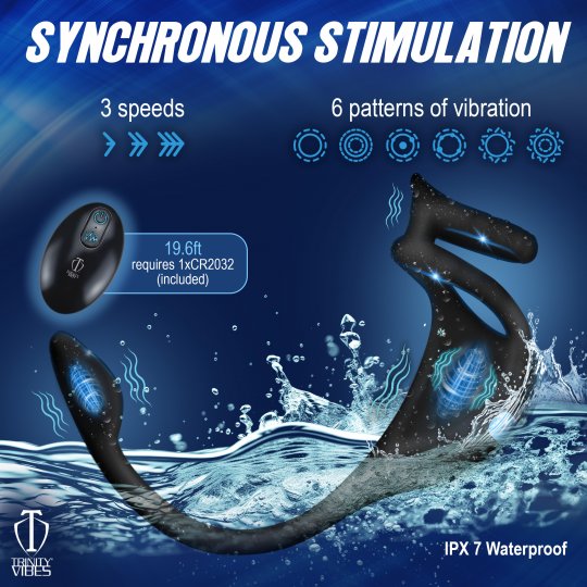 Vibrating Silicone Cock Ring and Anal Stimulator Code: AH399