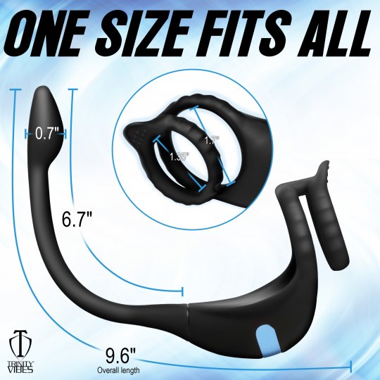 Vibrating Silicone Cock Ring and Anal Stimulator Code: AH399
