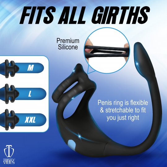 Vibrating Silicone Cock Ring and Anal Stimulator Code: AH399