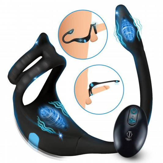 Vibrating Silicone Cock Ring and Anal Stimulator Code: AH399
