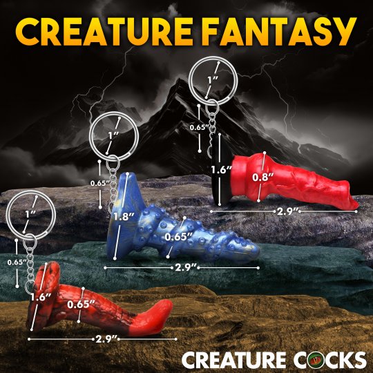 Hell-Hound, Lord Kraken, & King Cobra Silicone Keychain Set Code: AH429