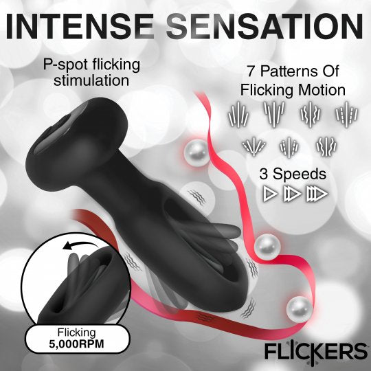 Bum Flick Vibrating and Flicking Silicone Butt Plug with Remote Code: AH446
