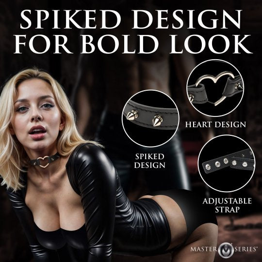 Spiked Heart Choker - Black Code: AH523-Black