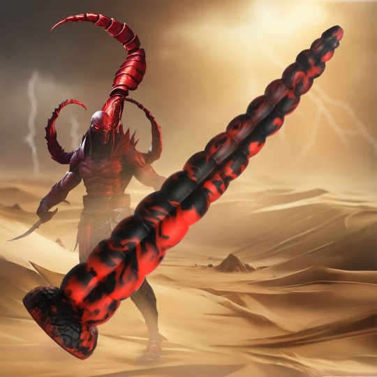 Black and Orange Stinger Silicone Dildo Code: AH636
