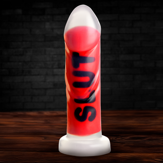 Red Slut Silicone Dildo