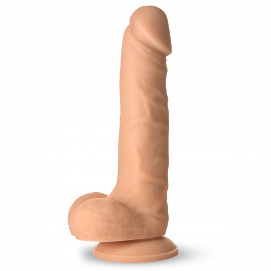 Tan Easy Riders 7 Inch Silicone Dildo with Balls