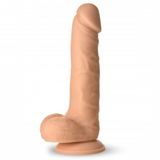 Tan Easy Riders 7 Inch Silicone Dildo with Balls