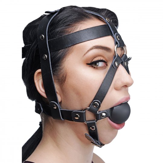 Leather Head Harness with Ball Gag Code: AE763