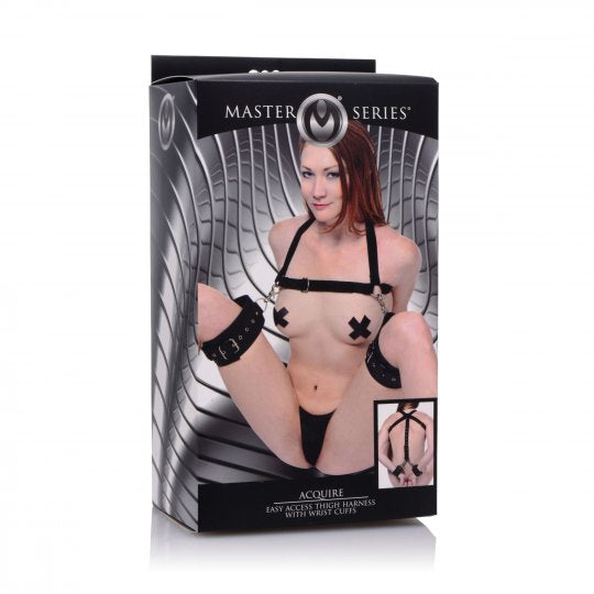 Acquire Easy Access Thigh Harness with Wrist Cuffs Code: AE801