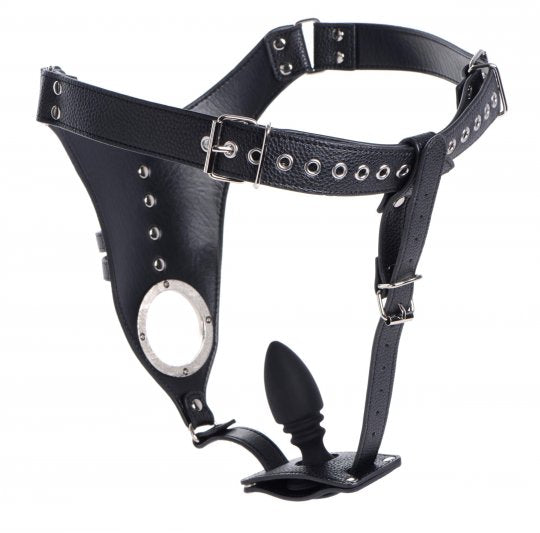 Male Chastity Harness with Silicone Anal Plug Code: AG727