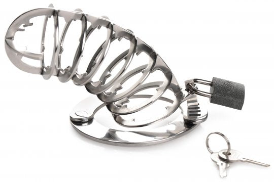 Stainless Steel Spiked Chastity Cage Code: AG884