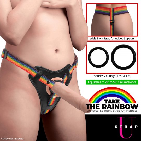 Rainbow Strap On Harness with Silicone O-Rings Code: AG996