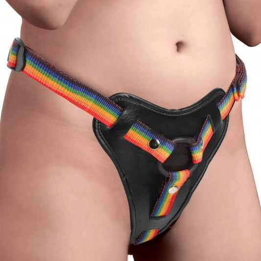 Rainbow Strap On Harness with Silicone O-Rings Code: AG996