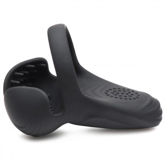 10X Vibrating Silicone Cock Ring with Taint Stim and Remote Code: AH054