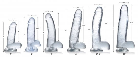 Jock C-Thru Dildo - 9 Inch - Curved
